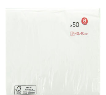 ACTUEL Serviettes en papier blanches 40 x 40 cm