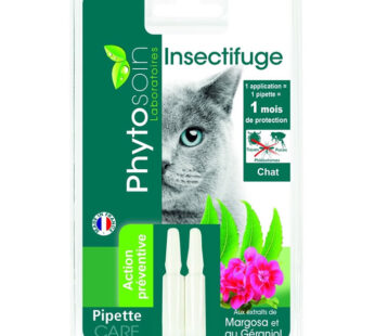 PHYTOSOIN – Pipettes anti-puces et anti-tiques pour chats (2 pipettes)