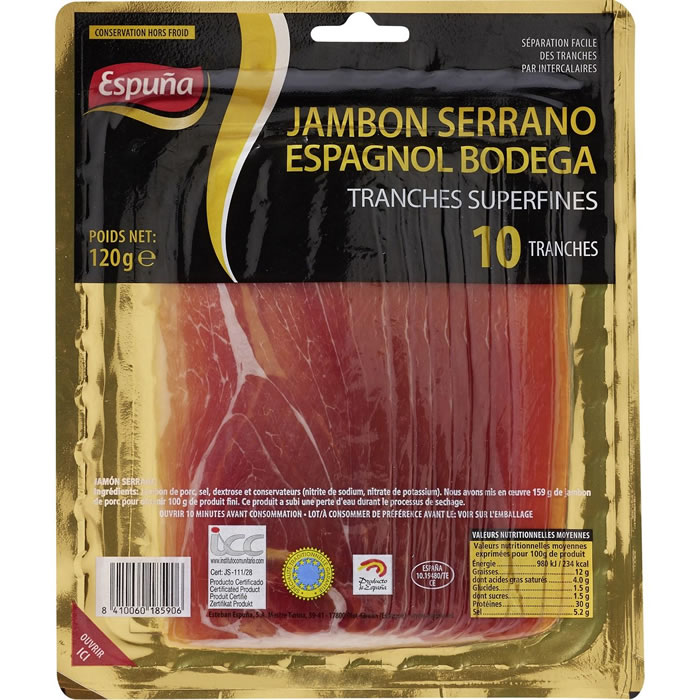 ESPUNA - Jambon serrano IGP 120g