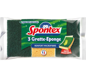 SPONTEX Eponges grattantes et microfibre 3 éponges