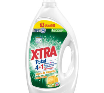 X-TRA Total Lessive liquide 4en1 au savon de Marseille et aloe vera Grand Format 63 lavages