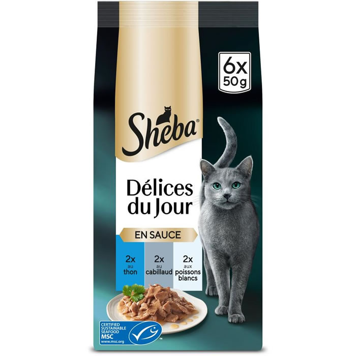 SHEBA Délices du Jour en sauce au thon et cabillaud MSC