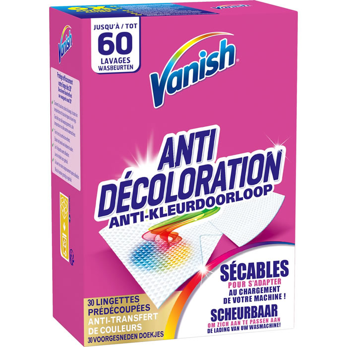 VANISH Lingettes protection anti-décoloration sécables x30