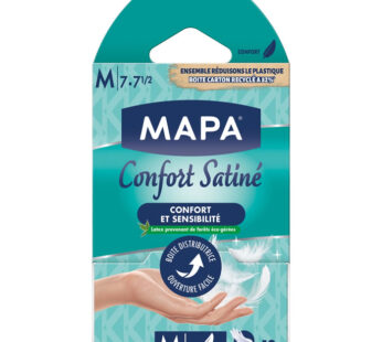 MAPA Peaux sensibles Gants fins satinés en latex taille M (x10)