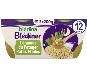 BLEDINA Blédîner – Légumes du potager et pâtes étoiles 2 x 200 g