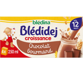 BLEDINA – Blédidej Céréales lactées saveur chocolat dès 12 mois 4 x 250 ml