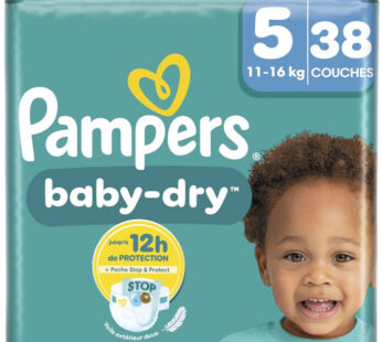PAMPERS Baby-Dry – Couches taille 5 (11-16 kg) 38 couches