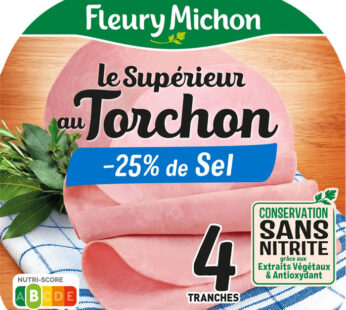 FLEURY MICHON Le Torchon Jambon cuit torchon -25% de sel sans nitrite