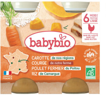 BABYBIO – Carotte, butternut et poulet riz dès 6 mois bio 2 x 200 g