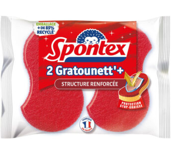 SPONTEX Gratounett&rsquo; Stop-Graisse Eponges grattantes 2 éponges