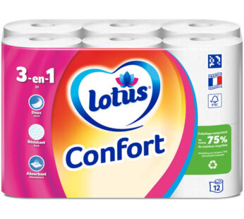 LOTUS Confort Papier toilette aquatube 2 épaisseurs x12