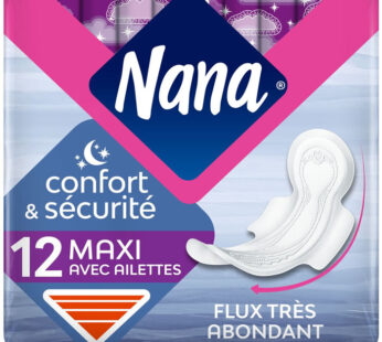 NANA Confort & Sécurité Serviettes hygiéniques avec ailettes maxi x12