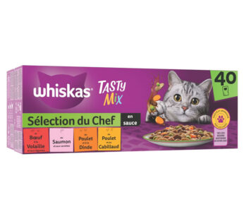 WHISKAS – Tasty Mix Sélection du Chef en sauce (40 x 85 g)