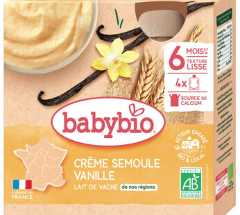 BABYBIO – Crème semoule à la vanille 4 x 85 g