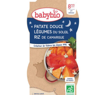 BABYBIO Bonne Nuit – Patate douce et légumes du soleil 2×200 g