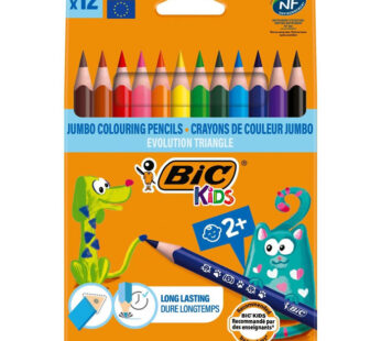 BIC Kids Evolution – Crayons de couleurs triangulaires x12