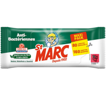 ST MARC Lingettes nettoyantes désinfectantes anti‑bactériennes x80