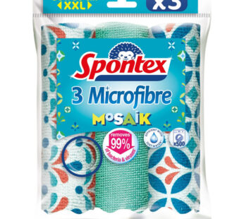 SPONTEX Mosaik Lavettes microfibres XXL 36 x 38 cm