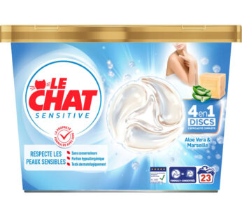 LE CHAT Sensitive Lessive capsule 4en1 aloe vera & savon de Marseille Petit Format 23 lavages