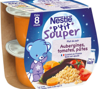 NESTLE P’tit Souper – Aubergine, tomate et pâtes 2×200 g