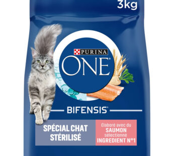 PURINA ONE – Croquettes stérilisés au saumon (3 kg)