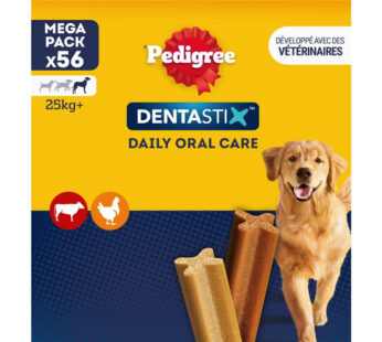 PEDIGREE Dentastix – Bâtonnets hygiène bucco-dentaire grand chien (56 x 38,5 g)