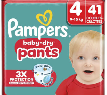 PAMPERS Baby-Dry Pants – Couches-culottes taille 4 (9-15 kg) 41 culottes