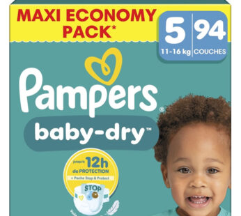 PAMPERS Baby-Dry – Couches taille 5 (11-16 kg) 94 couches