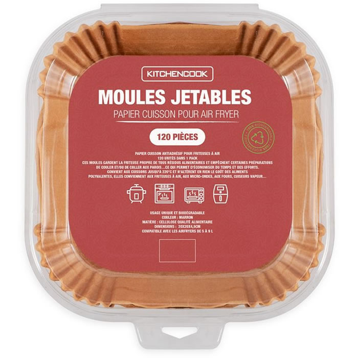 KITCHENCOOK Papier cuisson pour air fryer