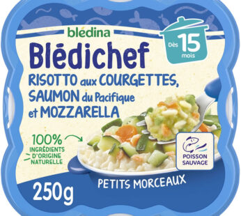 BLEDINA Blédichef – Risotto de courgettes, saumon et mozzarella 250 g