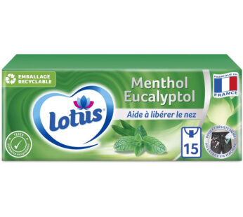 LOTUS Mouchoirs étuis au menthol et eucalyptus x15