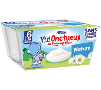 NESTLE P&rsquo;tit Onctueux – Fromage blanc nature 4 x 90 g