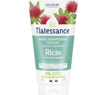 NATESSANCE Après-shampoing démêlant fortifiant ricin et kératine 150 ml