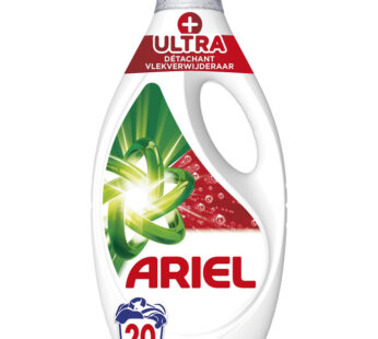 ARIEL + Ultra Lessive liquide ultra-détachante Petit Format 20 lavages
