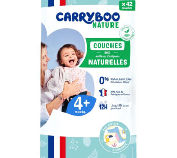 CARRYBOO NATURE – Couches taille 4+ (9-20 kg) 42 couches