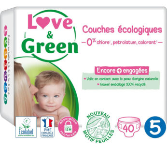 LOVE & GREEN – Couches taille 5 (12-25 kg) 40 couches