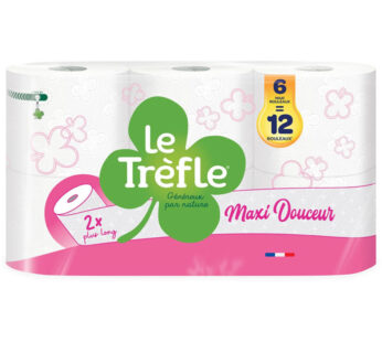 LE TREFLE Papier toilette 2 épaisseurs 6 = 12 standards