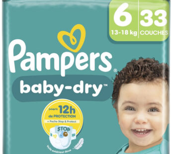 PAMPERS Baby-Dry – Couches taille 6 (13-18 kg) 33 couches