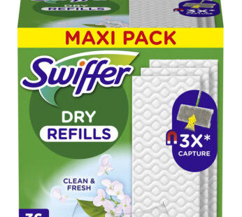 SWIFFER Dry Refills Lingettes dépoussiérantes multi-surfaces pour balais 36 lingettes