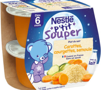 NESTLE P’tit Souper – Carotte, courgette et semoule 2×200 g