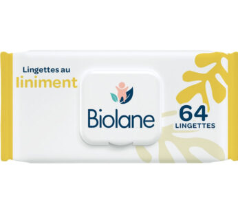 BIOLANE – Lingettes nettoyantes au liniment oléo-calcaire 64 lingettes