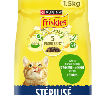 PURINA Friskies Croquettes pour chats stérilisés à l’agneau et légumes