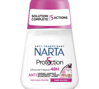 NARTA Protection 5 – Déodorant bille anti-transpirant 48h 50 ml