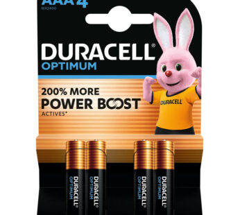 DURACELL Optimum Piles alcalines LR03 – type AAA (x4)