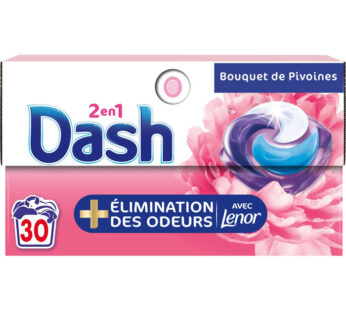 DASH Lessive capsules 2 en 1 bouquet de pivoines touche de Lenor 30 capsules