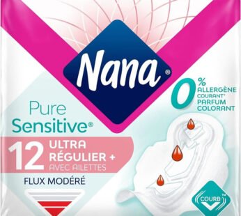 NANA Pure Sensitive Serviettes hygiéniques avec ailettes ultra régulier plus x12