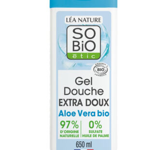 SO BIO ETIC Extra Doux – Gel douche au gel d&rsquo;aloe vera bio 650 ml