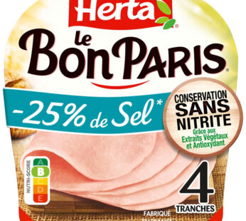 HERTA Le Bon Paris Jambon sans nitrite -25% de sel