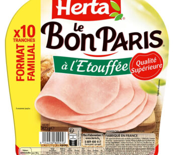 HERTA Le Bon Paris – Jambon cuit à l&rsquo;étouffée (425 g)