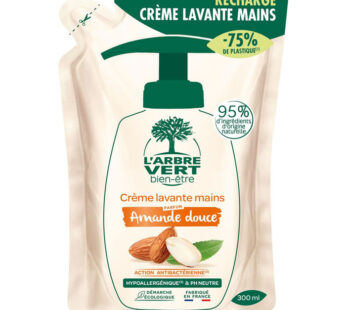 L&rsquo;ARBRE VERT Bien-Être – Recharge crème lavante mains liquide à l&rsquo;amande douce 300 ml